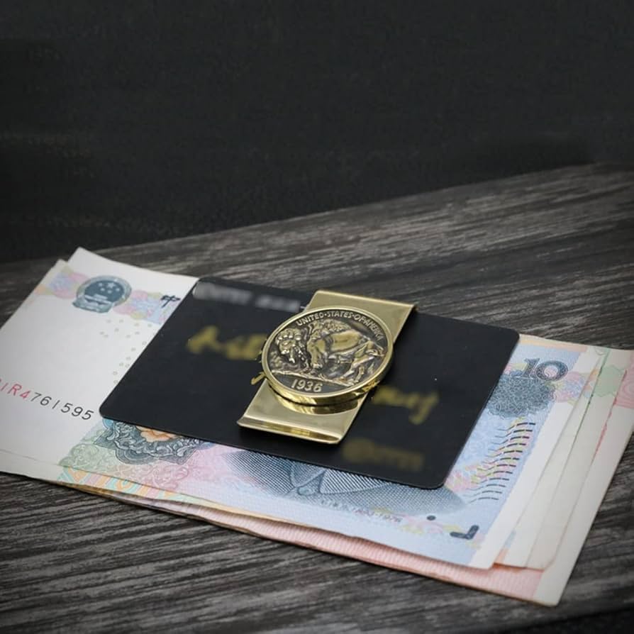 その他 Money crip Metal Money Clip, Brass Yak Coin Moneyclip, Retro Money